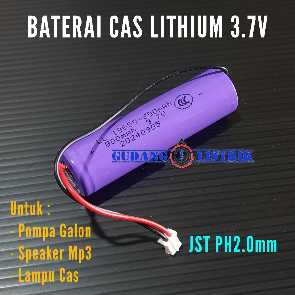 Baterai Cas 3.7V Untuk Speaker Mp3 Senter Pompa Galon Elektrik