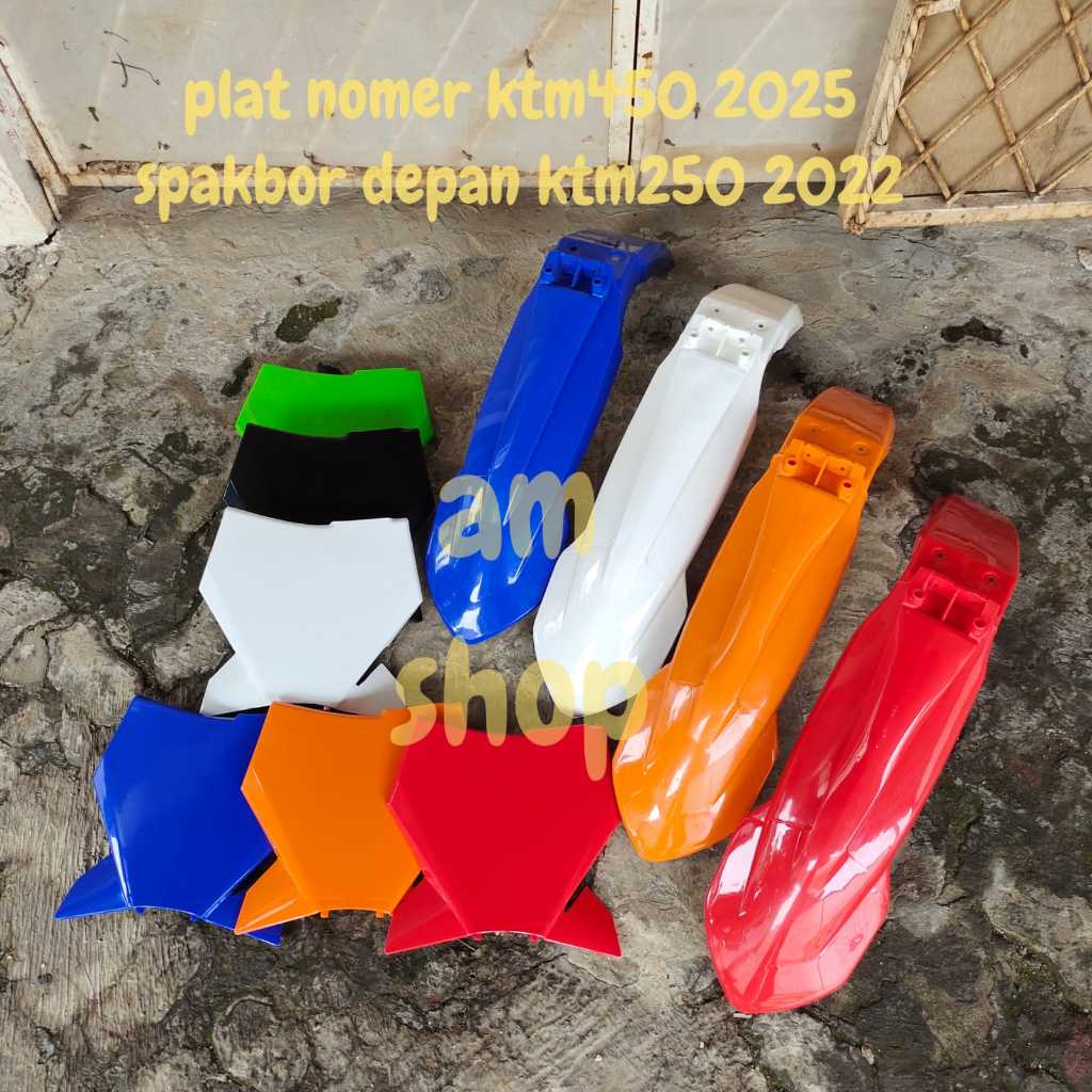 BODY SET KTM450 2025 2ITEM PLAT NOMER RBT KTM250 450 2025 SPAKBOR DEPAN KTM250 2022 NUMBER PLATE RBT