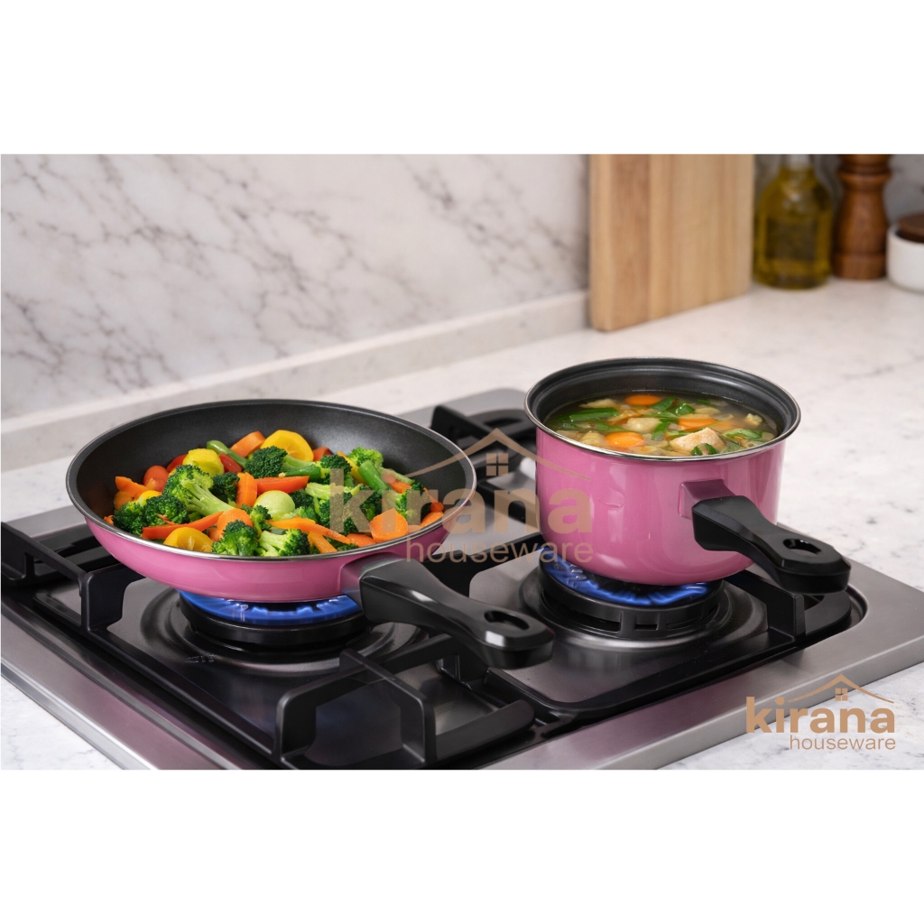 Frypan Milkpan Maspion Pastela/Set Frypan Milkpan/Teflon Maspion/Teflon Anti Lengket
