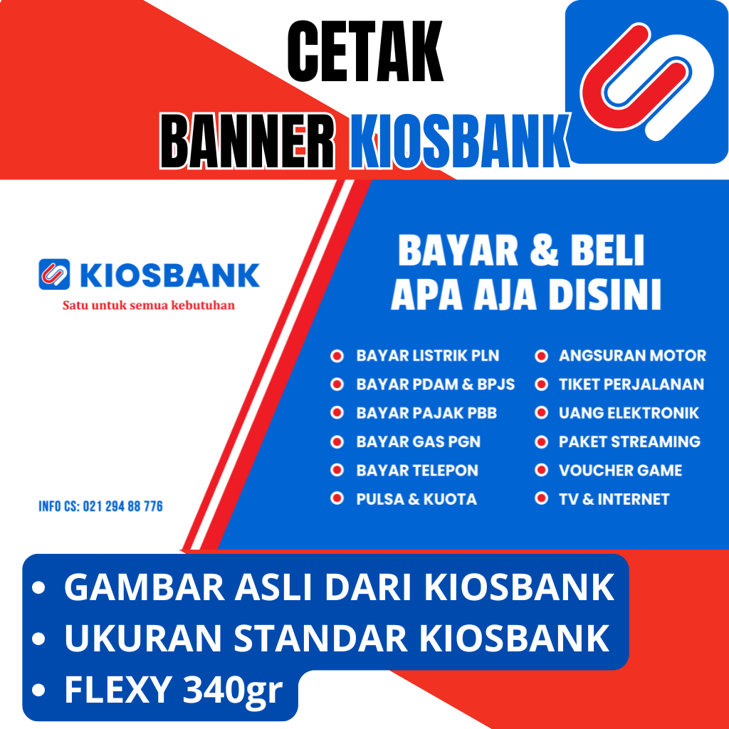 Kiosbank Banner Spanduk MMT Backdrop | PPOB Agen Kiosbank Bahan | Free Desain Flexy