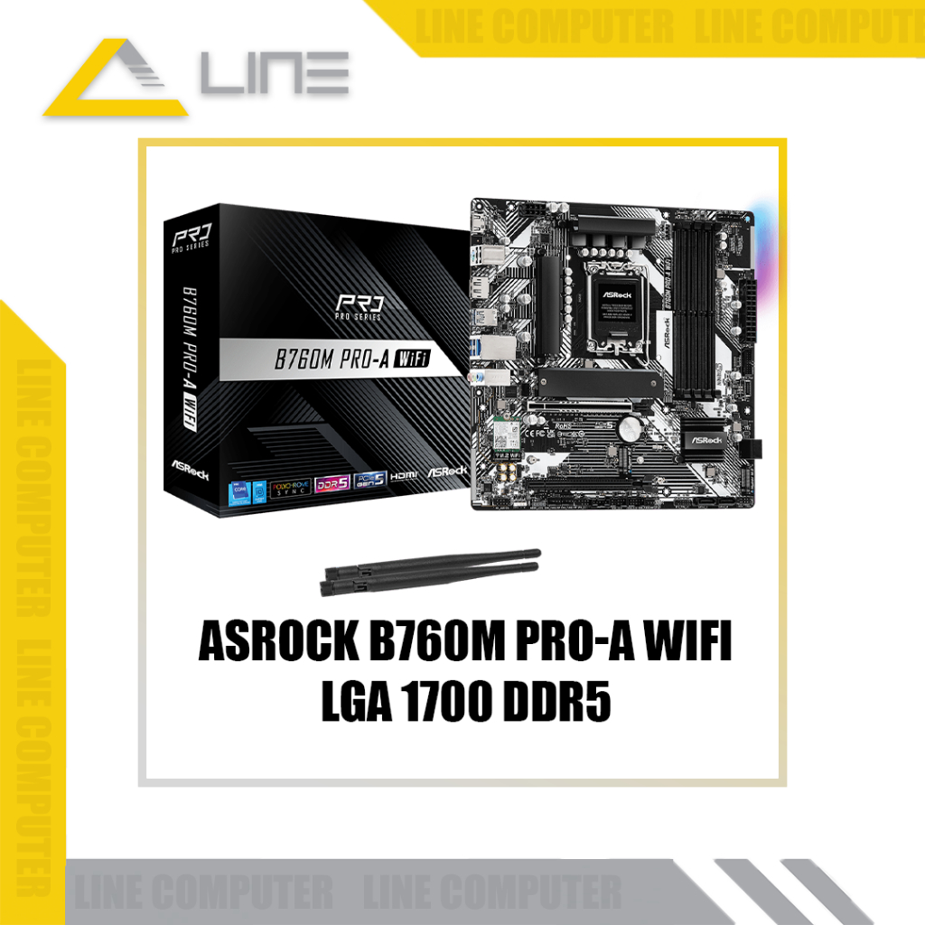 ASrock B760M PRO-A WIFI LGA 1700 DDR5 - Motherboard Intel LGA1700