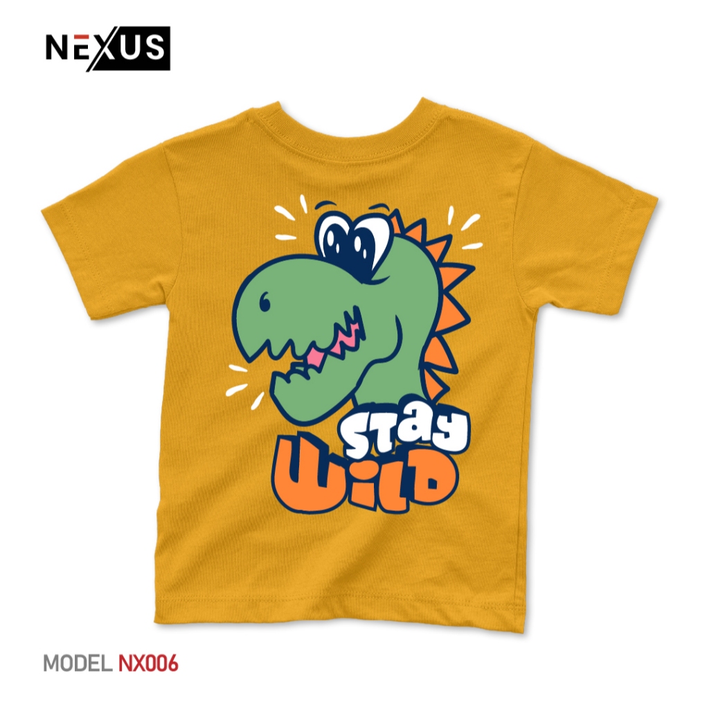 Nexus Kids - Kaos Anak Perempuan Laki-Laki Bergambar Stay Wild  Bahan Cotton Combed (Warna Kaos Hany