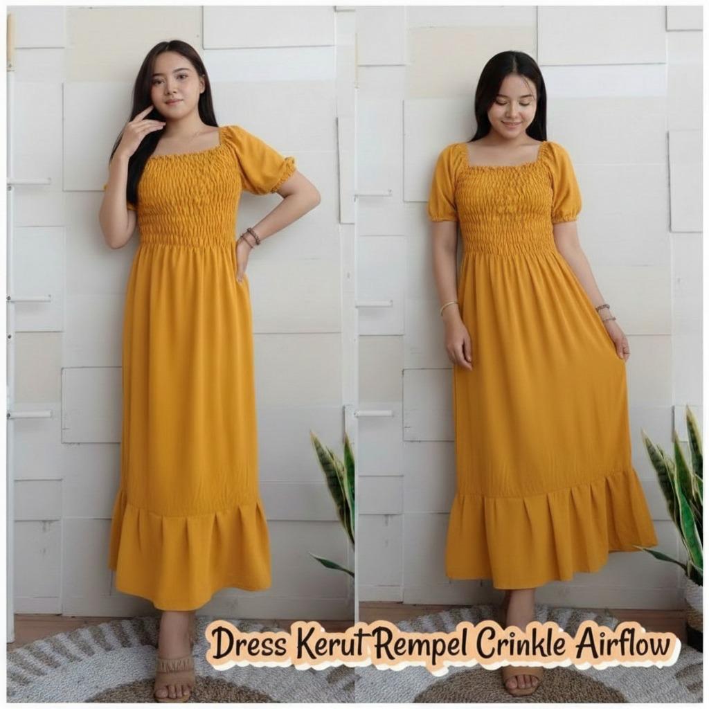 DRESS KERUT REMPEL CRINKLE AIRFLOW