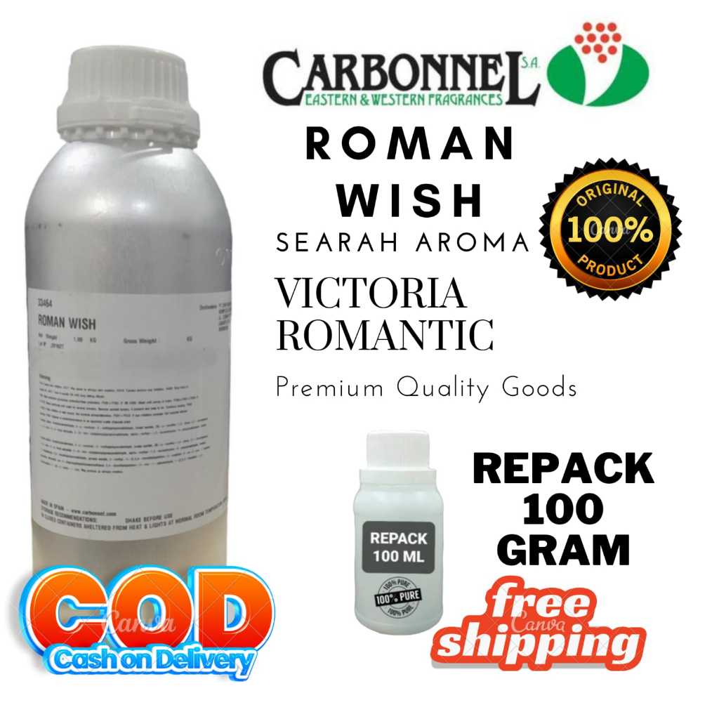 100 GR REPACK ROMAN WISH BY CARBONEL SEARAH AROMA VICTORIA ROMANTIC BIBIT MURNI ORIGINAL PABRIK