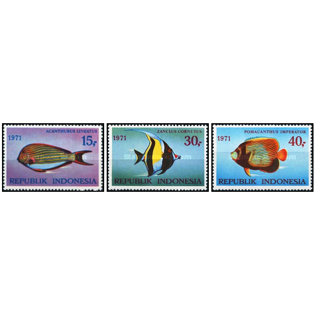 Perangko Filateli Indonesia 1971 Seafishes