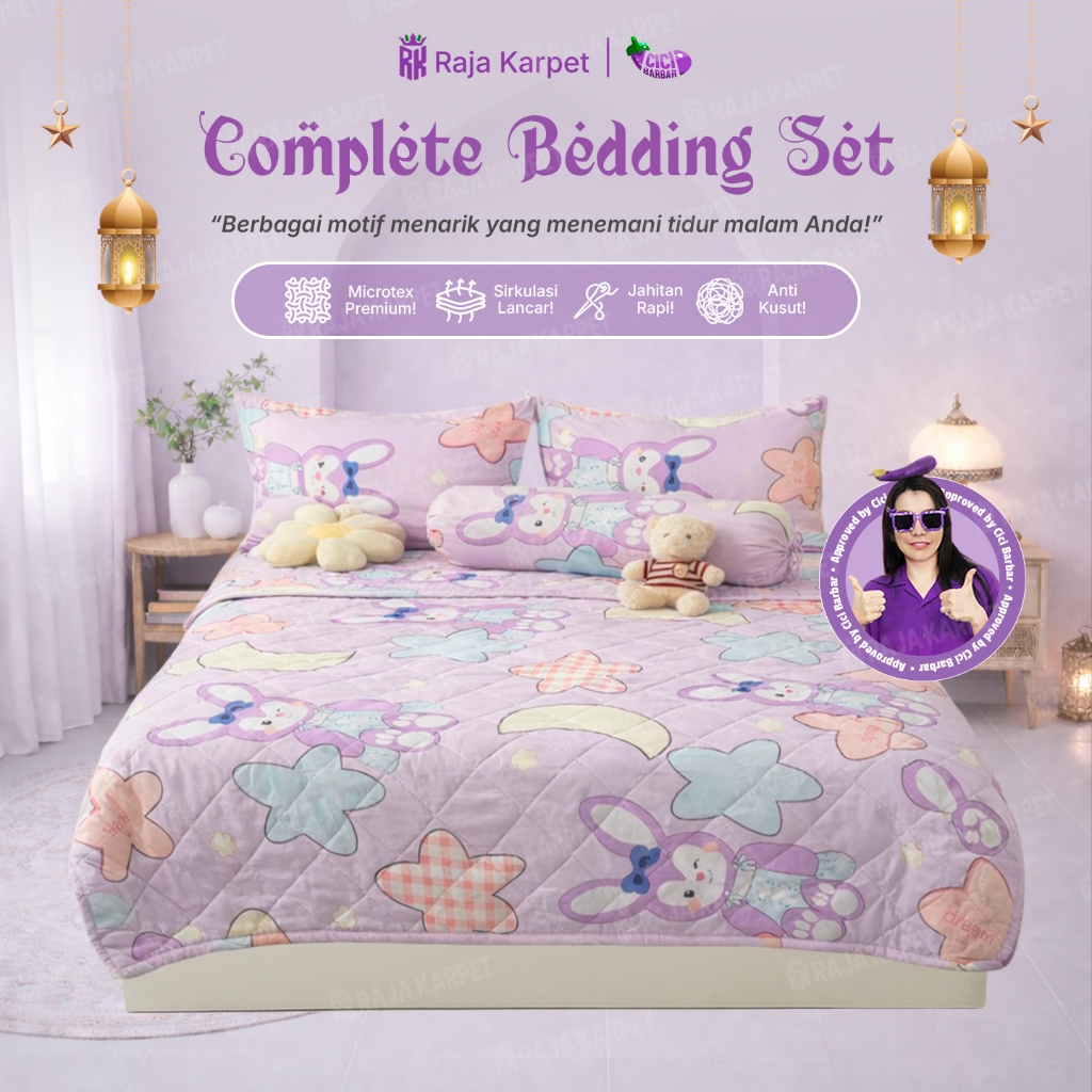 CICIBARBAR | Set Sprei Selimut Pop Series Sarung Bantal Guling / Set Selimut Seprei Lengkap - RAJA K