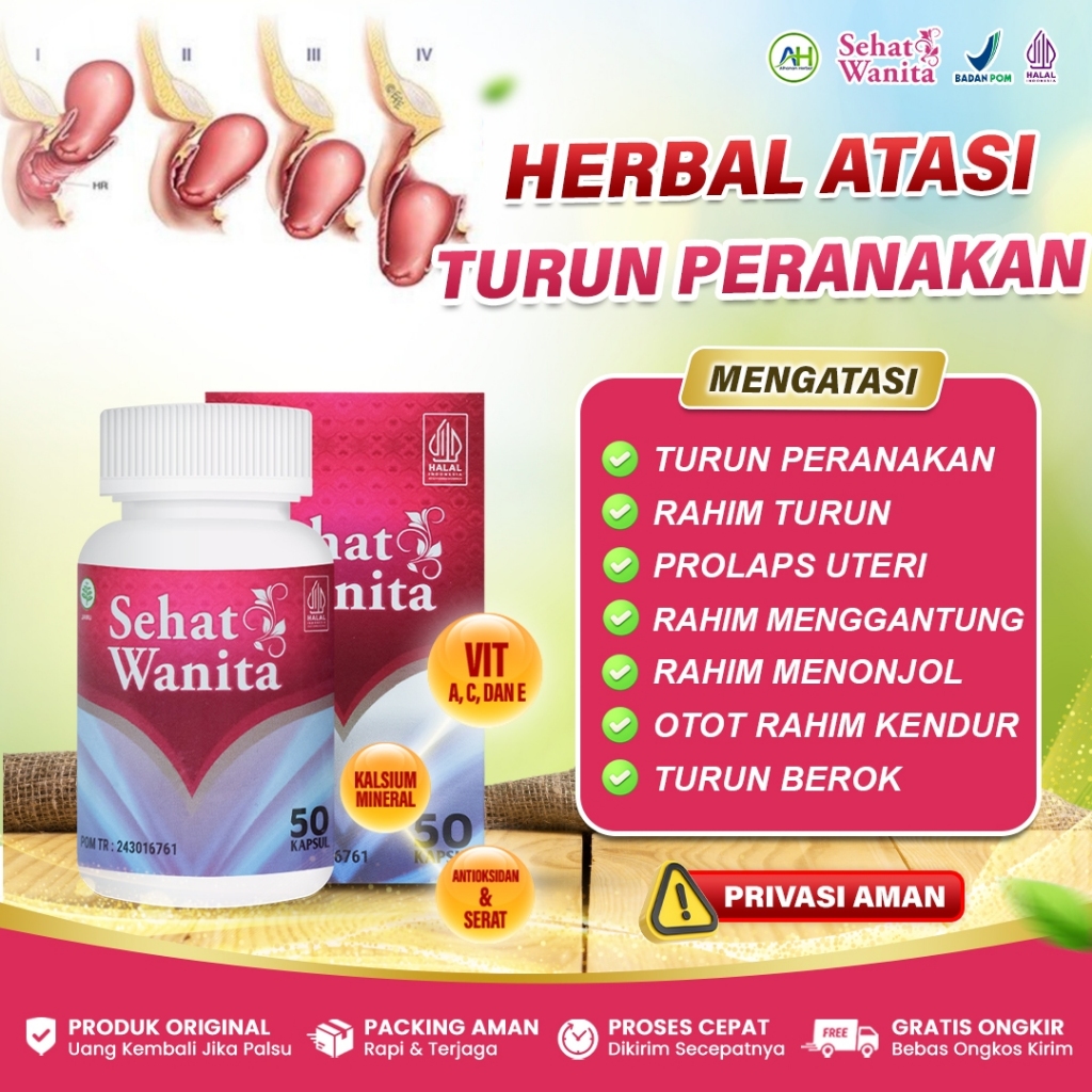 Obat Turun Peranakan, Herbal Peranakan Turun, Turun Berok Wanita, Prolap Uteri - Sehat Wanita Asli