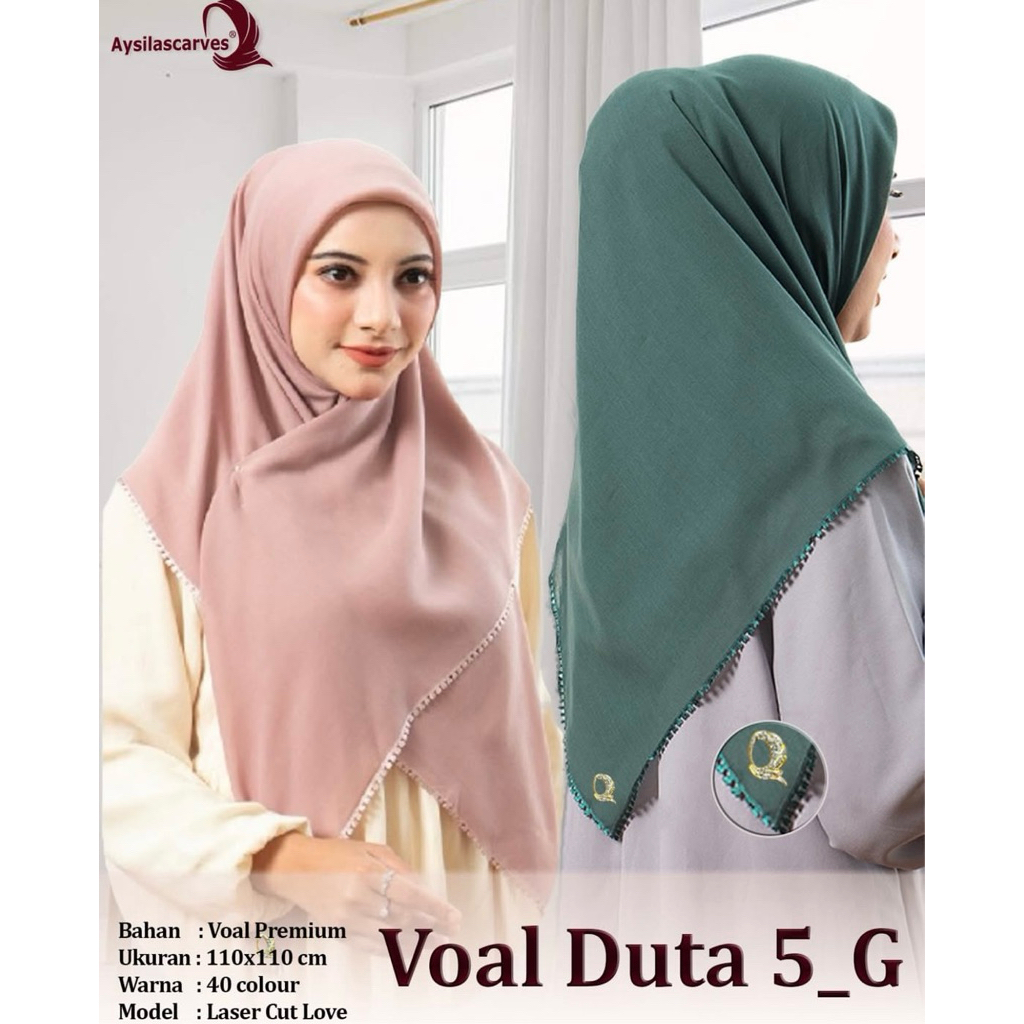 Hijab | Jilbab Aysila Scarves Voal 5G Laser Cut Love