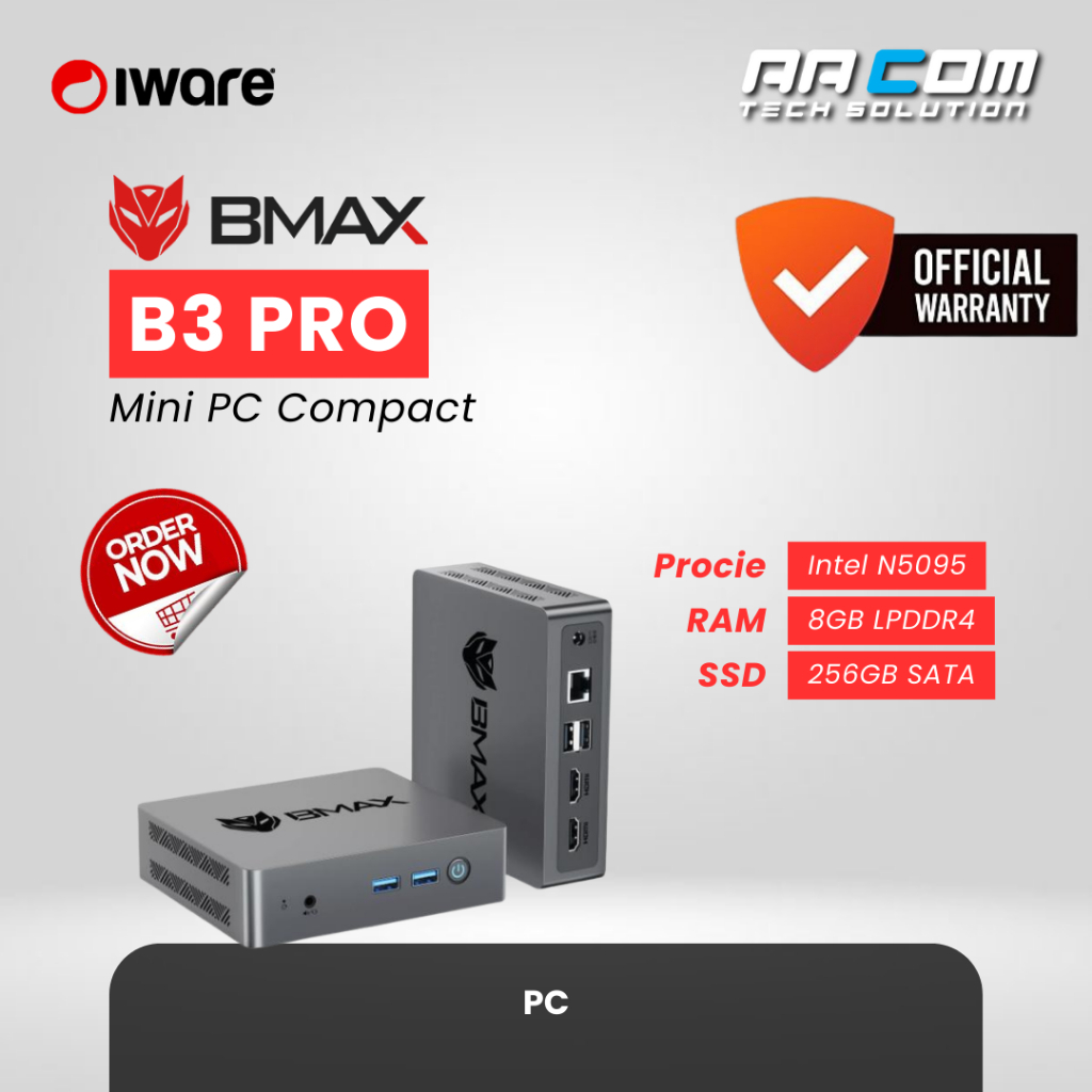 BMAX MINI PC B3 INTEL CELERON N5095 8/256GB SSD WINDOWS 11 PRO