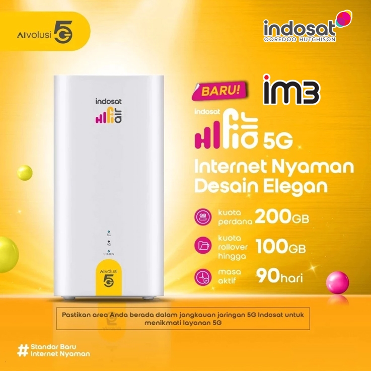 Indosat HiFi Air 5G H2 Huawei Brovi H153 Modem 5G Free Indosat IM3 200GB
