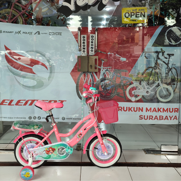 Element Coyote Kids Bike Sunshine Bonita Little Mermaid Pink - Disney Princess Character Kid Bicycle