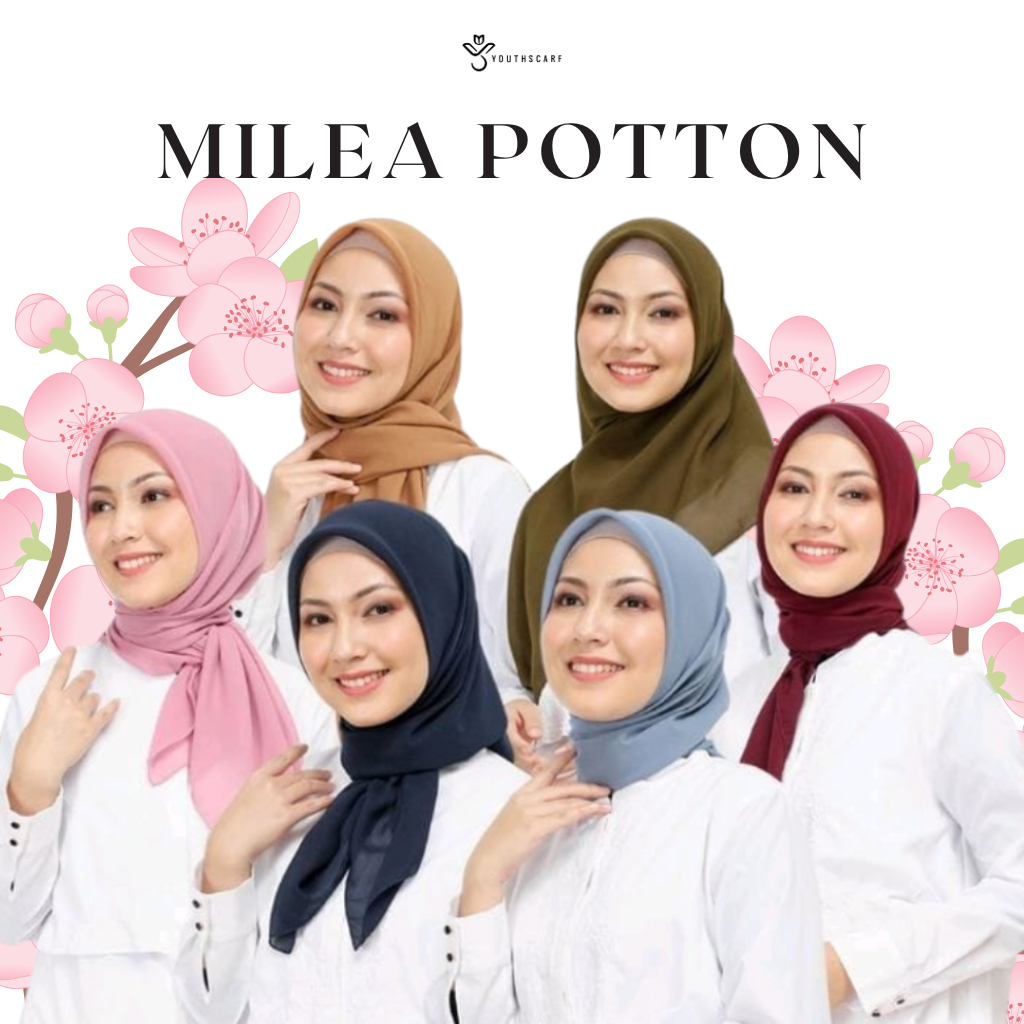 Youthscarf - Hijab Segi Empat - Polly Cotton - Milea Potton Series - Youthscarf - Polly Cotton Segie