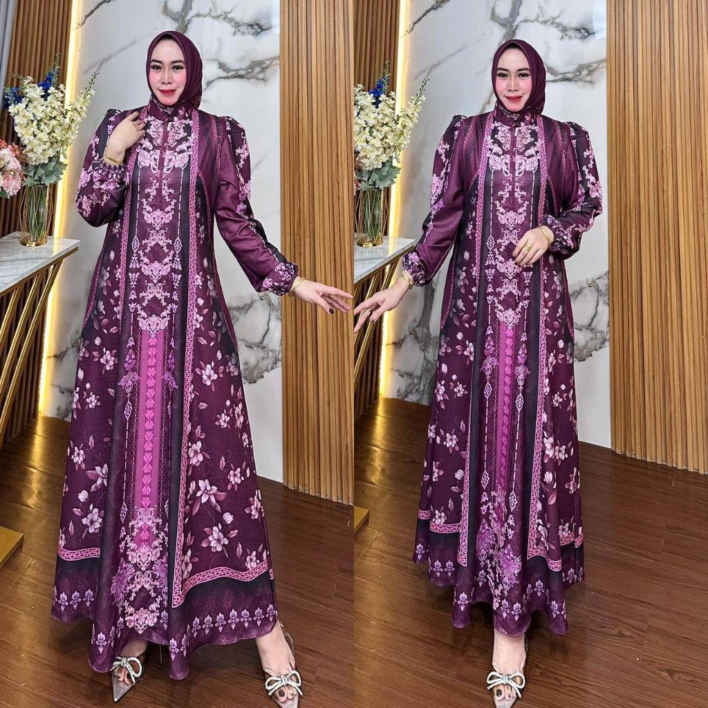 (SIAP KIRIM)YURA GAMIS SET HIJAB SUTRA SILK PREMOUM VOL 4