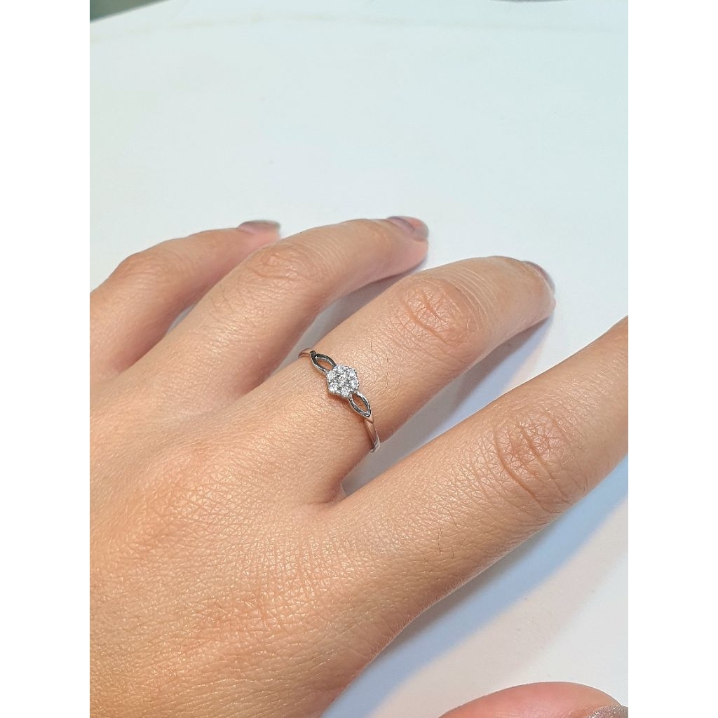 Cincin Fashion Wanita Flower Zircon 0.96gram size 14 750 17k (CH431)