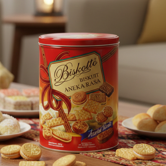Biskotto Biskuit Aneka Rasa 600g - Kue Kaleng Lebaran Assorted Biscuits Murah
