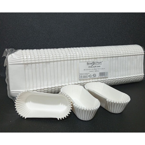 Kertas Cup Cake Putih Polos/cup Case Cake Bulat & Oval