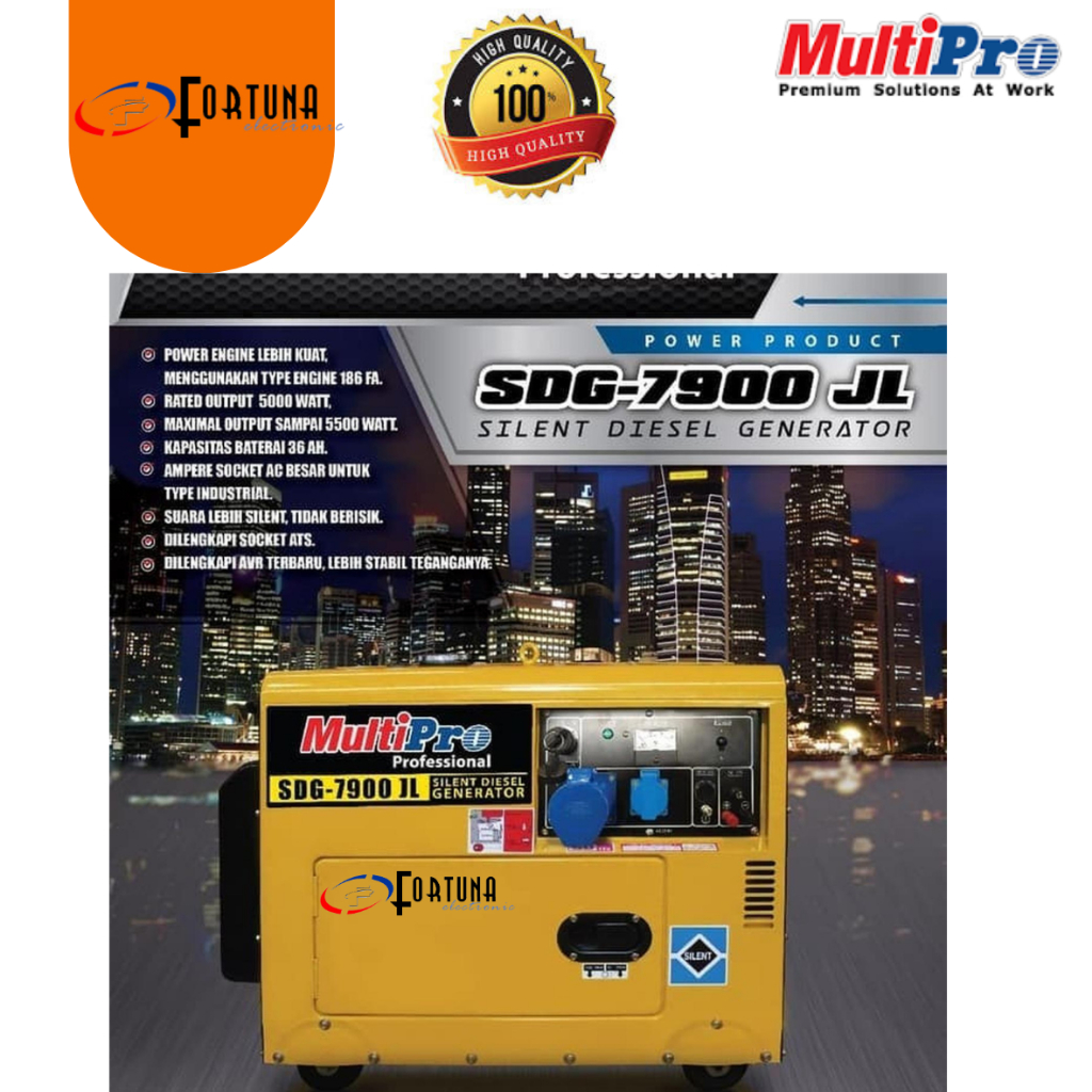MULTIPRO SDG 7900 JL  - Mesin Genset Solar -  Silent Genset - Diesel Gerator - Garansi resmi