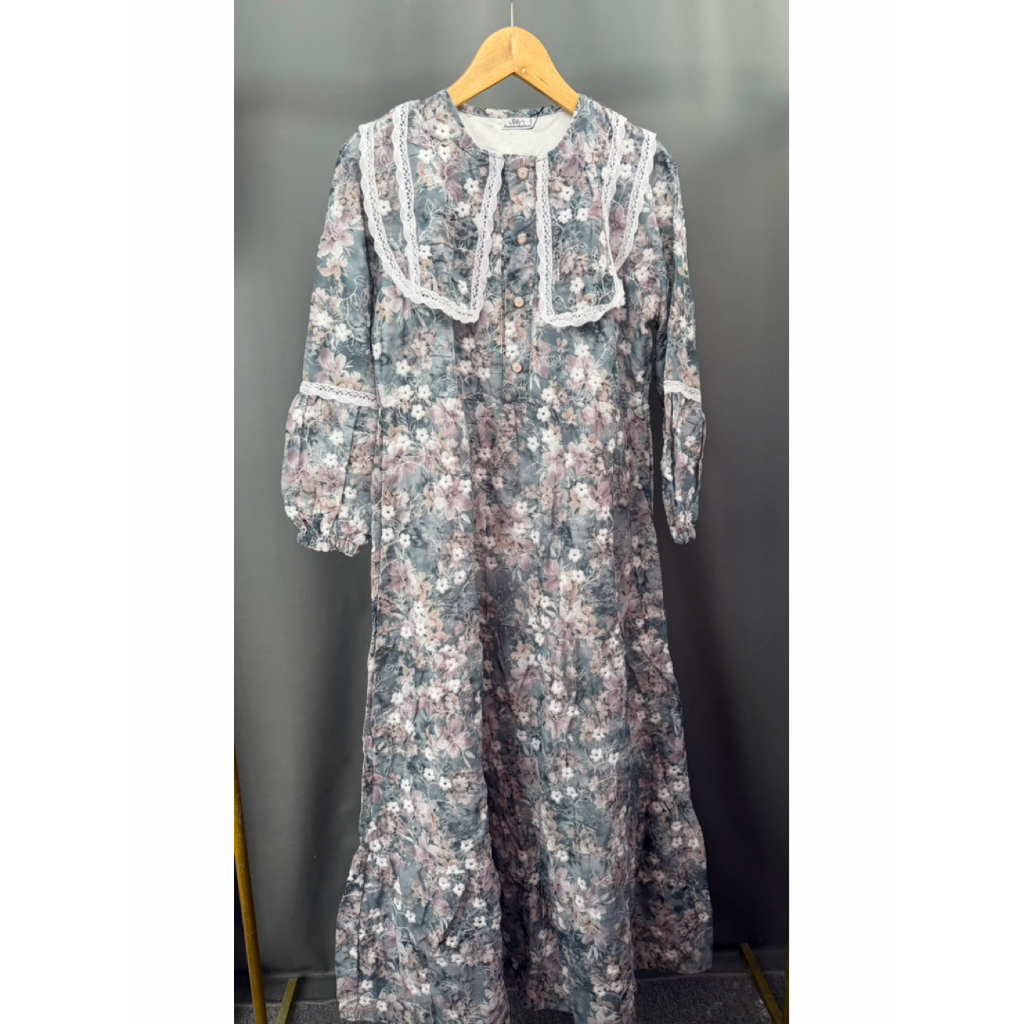 Gamis Katun Bordir / Gamis Katbor / Gamis Bordir Bunga / Gamis Lebaran / Gamis Katun Bordir Premium 