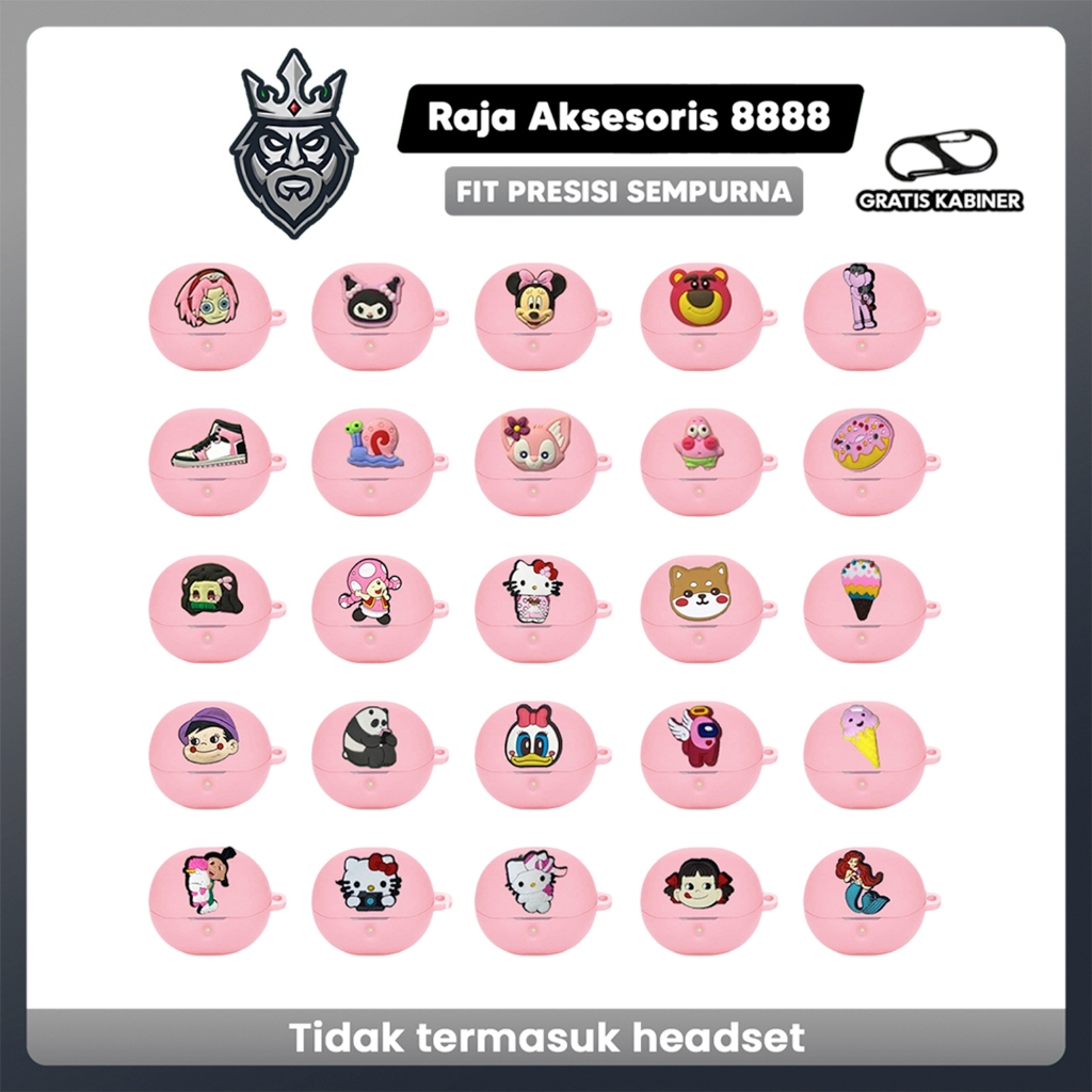 SoundPeats Clear Karakter Premium Softcase Soundpeats Clear & Jibbitz Karakter Case Sillicon Pink