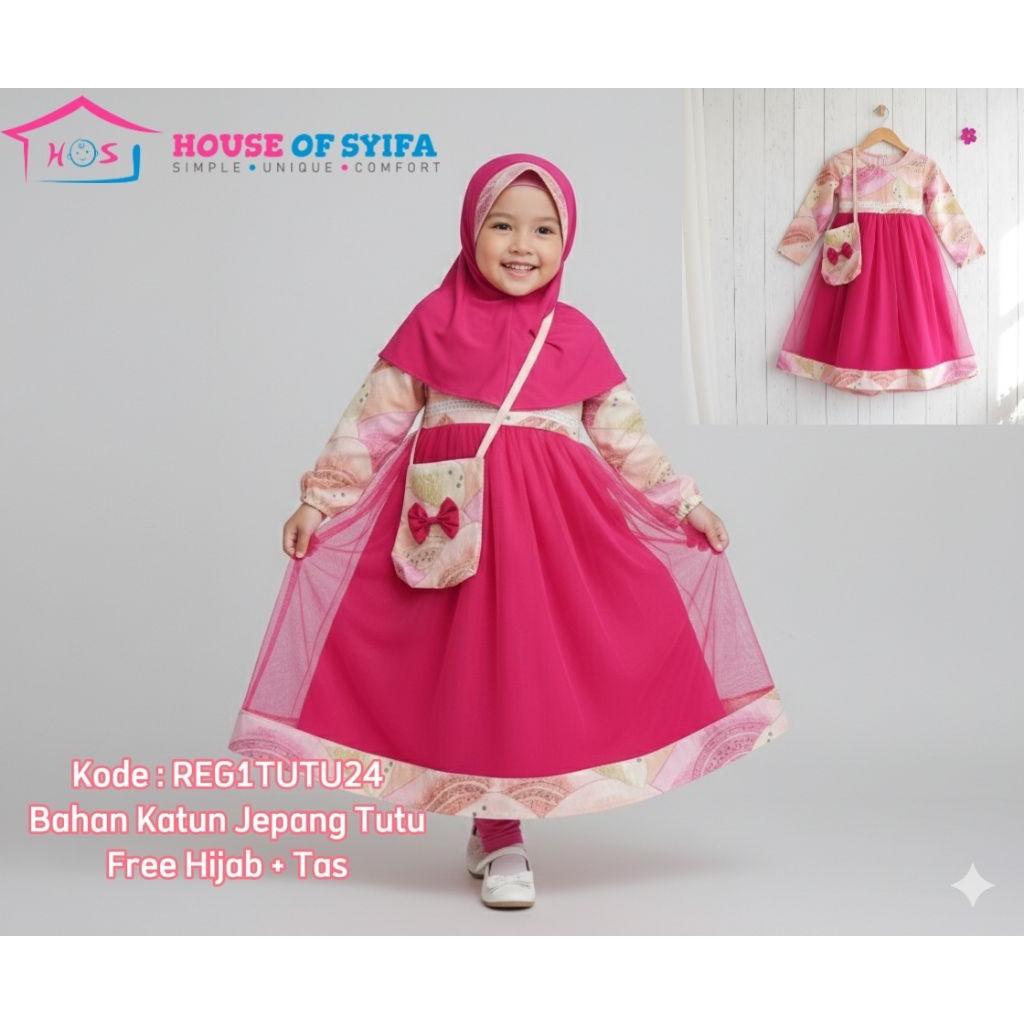 Gamis Anak Perempuan Usia 3-6 Tahun Labella REG1TUTU