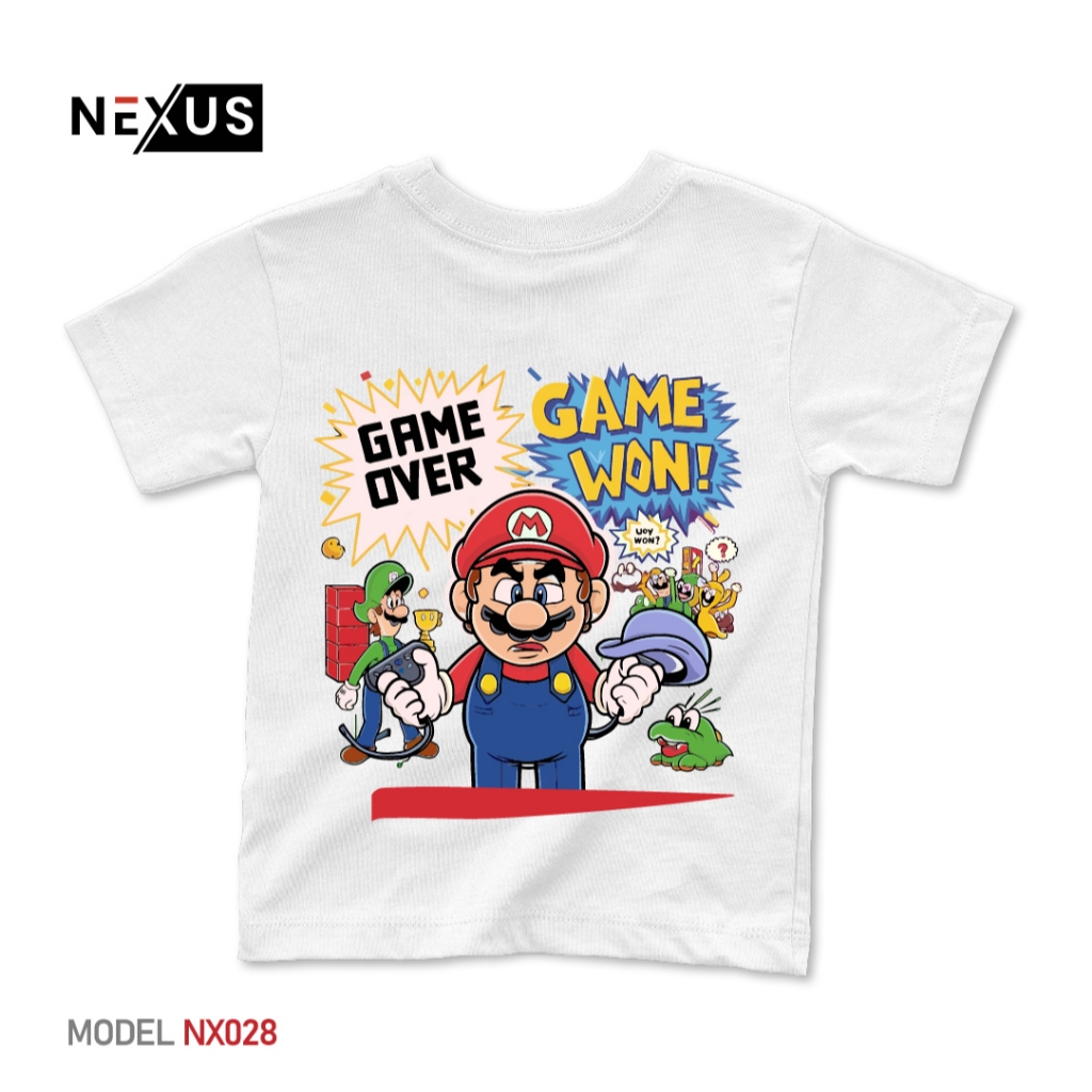 Nexus Kids - Kaos Anak Perempuan Laki-Laki Bergambar Game Over Game Won Bahan Cotton Combed (Warna K