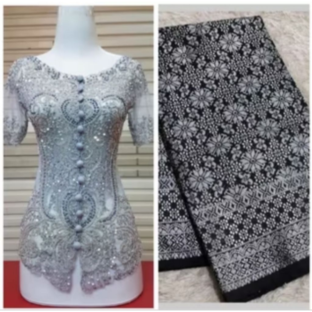 KEBAYA PAYET ORI / KEBAYA PAYET LENGAN PENDEK / KEBAYA PAYET MEWAH