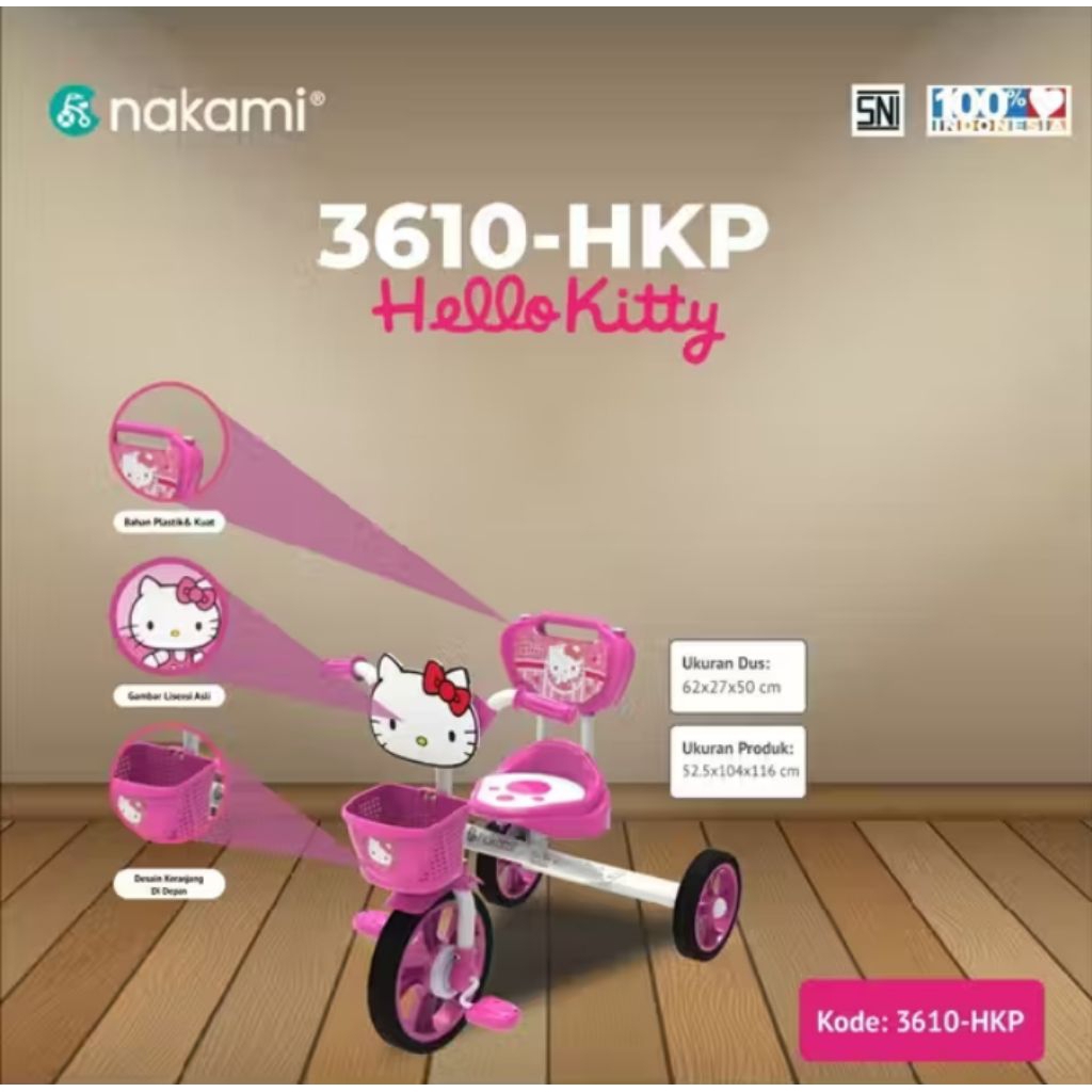 [TERMURAH] SEPEDA ANAK MUSIK RODA 3 NAKAMI