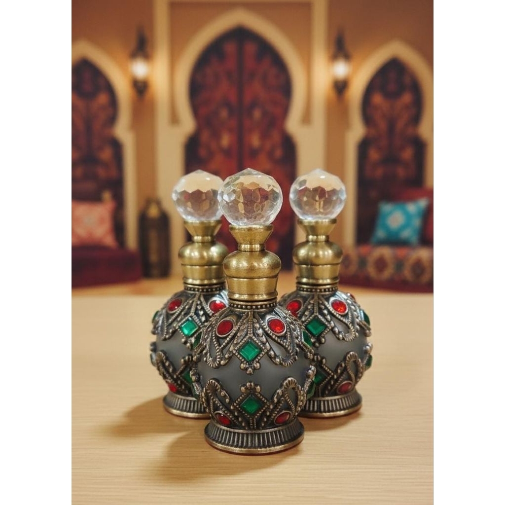 Botol Parfume Logam Kristal Gaya Arab Antik