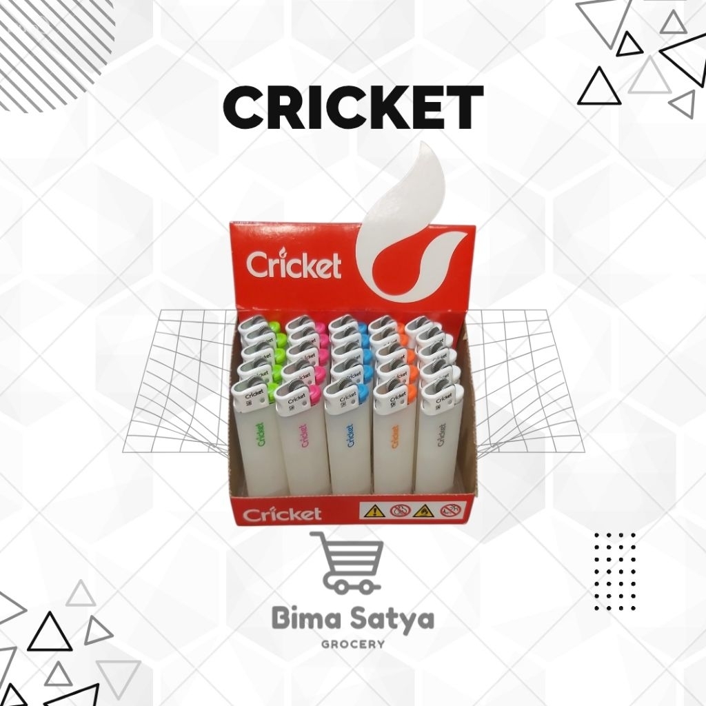 Korek Api Cricket / Lighter Cricket Frosted 100% Original Harga 1 box isi 25 pcs