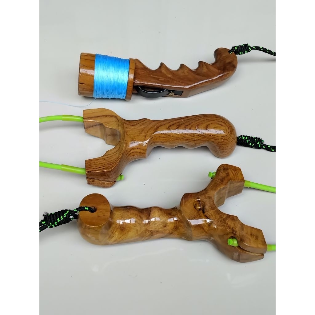 satu set ketapel ott kayu jati