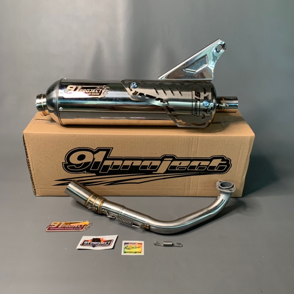 Knalpot standar racing original 91project AEROX PCX VARIO STYLO BEAT MIO Nmax Model tameng pendek