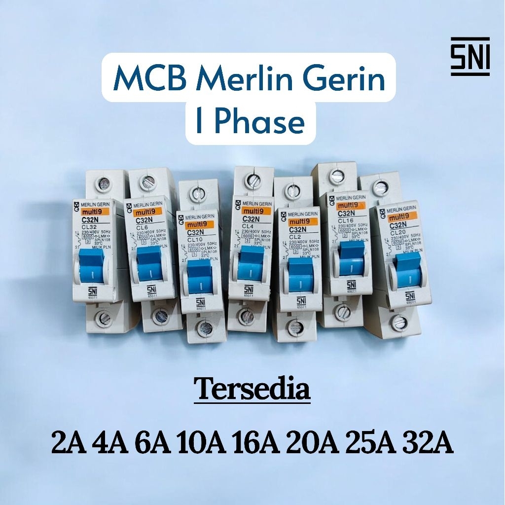 MCB Merlin Gerin Multi9 C32N 1 Phase SNI 2A 4A 6A 10A 16A 20A 25A 32A Mini Circuit Breaker PLN