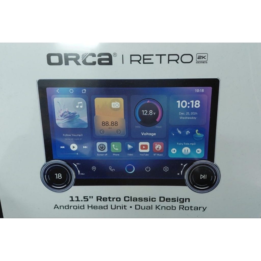 Headunit Android Orca Retro 11,5inch Android Retro Classic 6/256 Android Orca