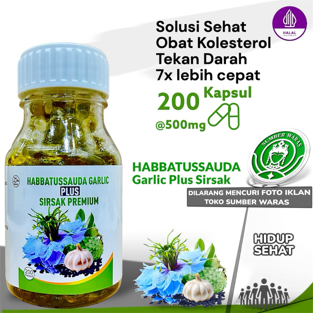 Kapsul Minyak Habbatussauda Garlic Extra Sirsak Oil Isi 200 Habbat Sirsak Bawang Putih