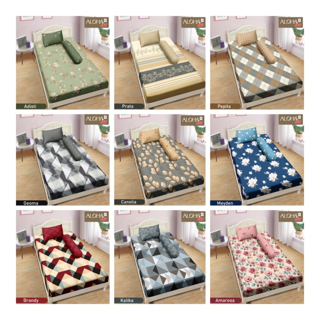 Sprei Aloha Single 120 x 200 / Seprei Aloha Single tinggi 25 cm