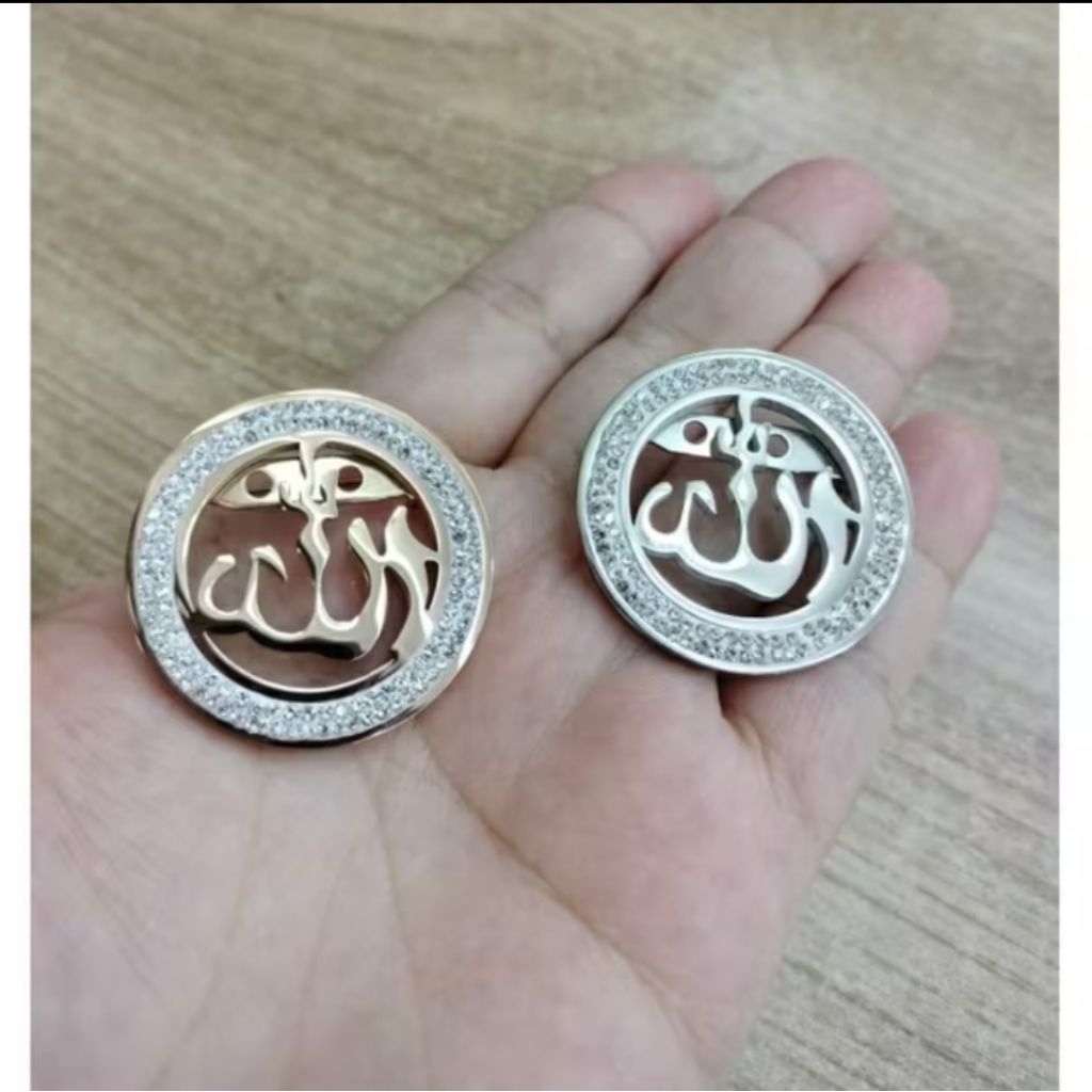 BROS TITANIUM / BROS LAFAD ALLAH MANIK TITANIUM ROSEGOLD SILVER / PIN BROS HIJAB JILBAB PREMIUM QUAL