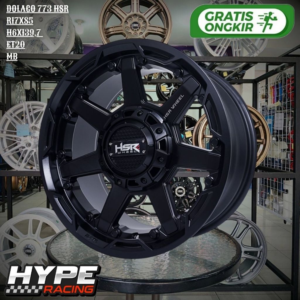 Velg Mobil HSR DOLAGO 773 Ring 17 R17 Lubang baut 6 PCD 139,7 untul Pajero , Fortuner