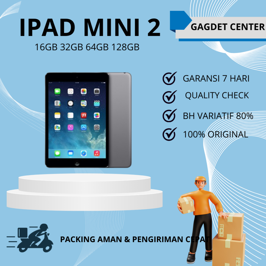 IPAD MINI 2 16GB 32GB 128GB SECOND ORIGINAL WIFI ONLY | GADGET CENTER