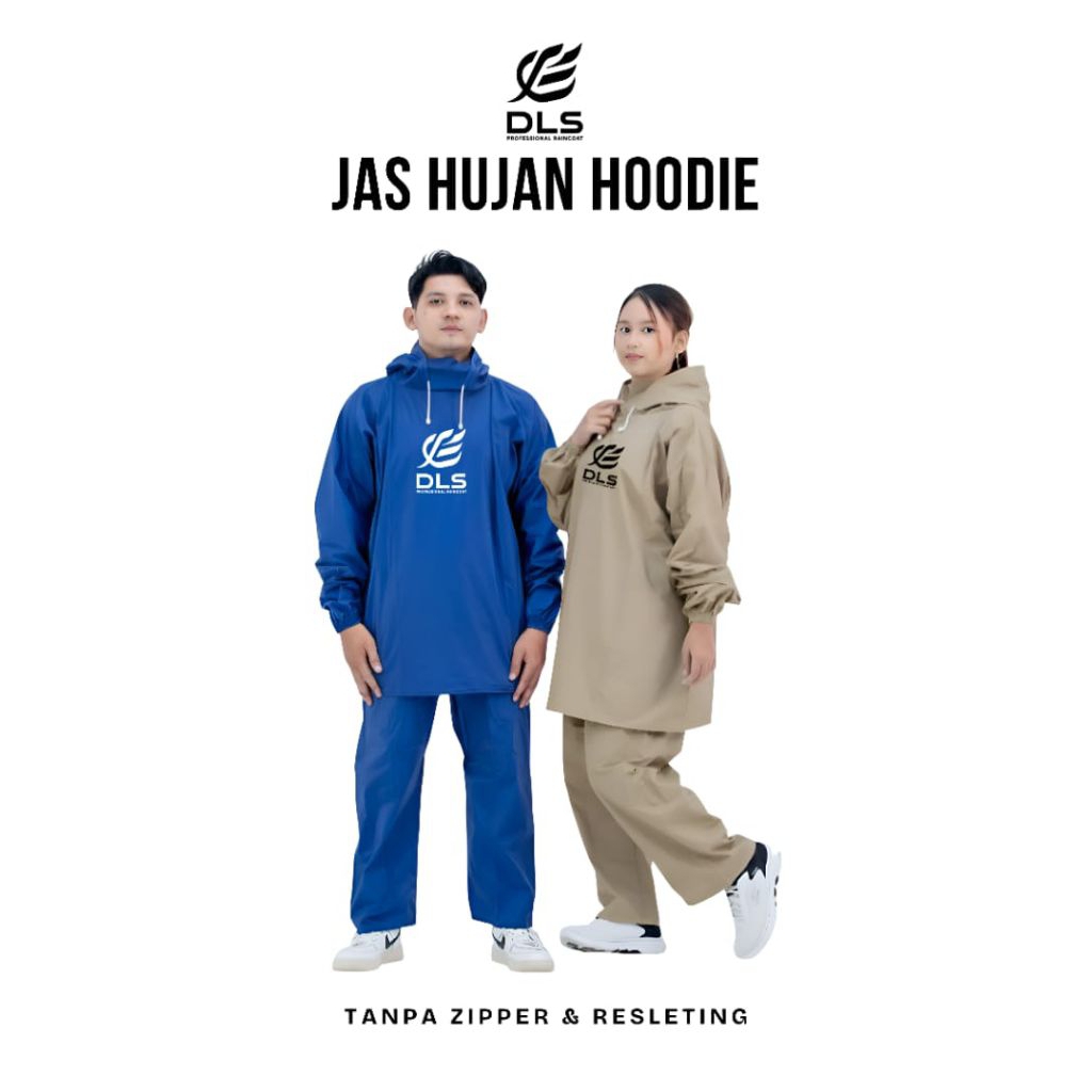 JAS HUJAN HOODIE DLS PRIA DAN WANITA BAHAN PVC PREMIUM KUAT DAN ELASTIS