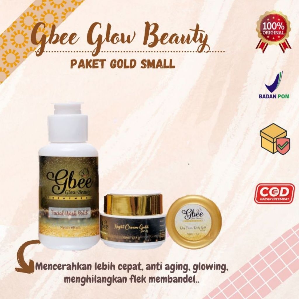 GBEE GLOW BEAUTY PAKET GOLD KINCLONG SMALL UNTUK MENCERAHKAN MENGGLOWINGKAN MEMUDARKAN FLEK KULIT