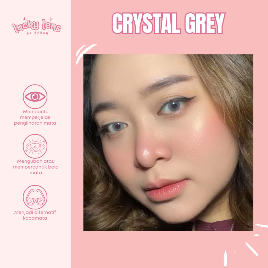 Softlens New More Dubai Crystal Grey 14.5mm Normal Minus