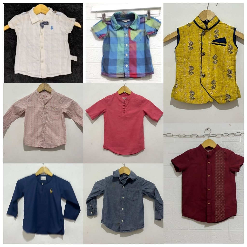 preloved kemeja bayi laki laki. kemaja anak laki laki. vest songket anak laki laki. kemeja Koko anak