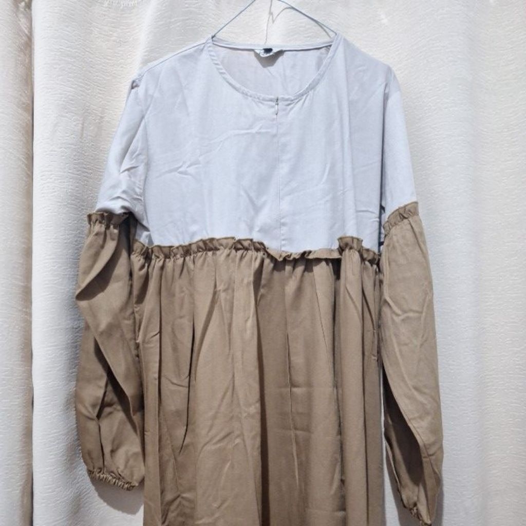 Gamis Kakha Raya Series Warna Khaki Preloved