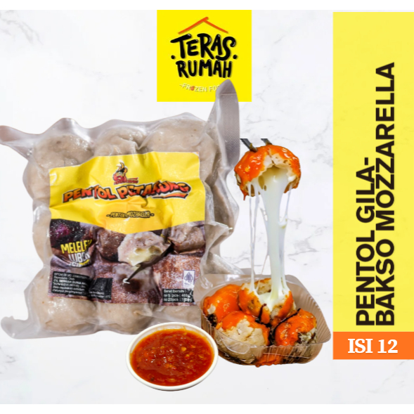 PENTOL GILA/PETARUNG - PENTOL KEJU MOZZARELLA LUMERR CHEESE ISI 9 + SAMBAL GILA