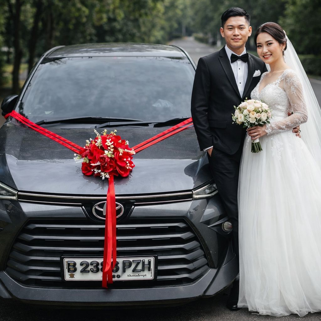 Bunga Mobil Pengantin / Bunga Mobil / Pita Mobil Perkawinan