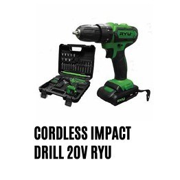 Mesin Bor Cordless Impact Drill 20 V Ryu