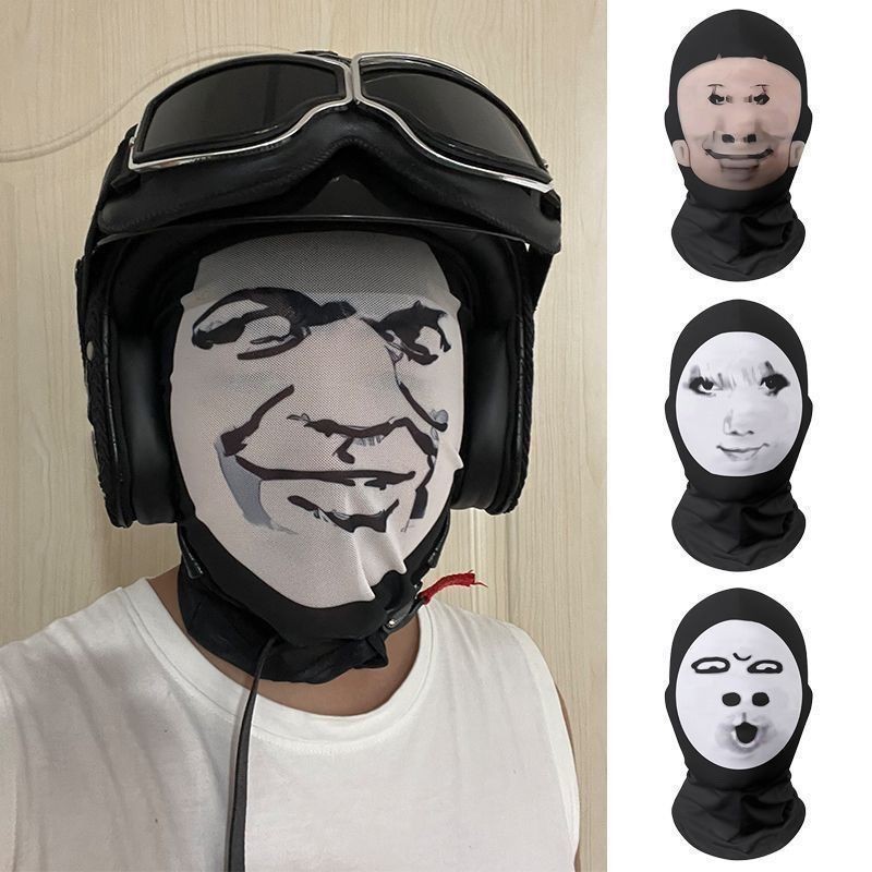Studio Mainan Topeng Ugly Face Lucu Masker Topeng 3D Lucu Jaring Bernapas Masker Motor