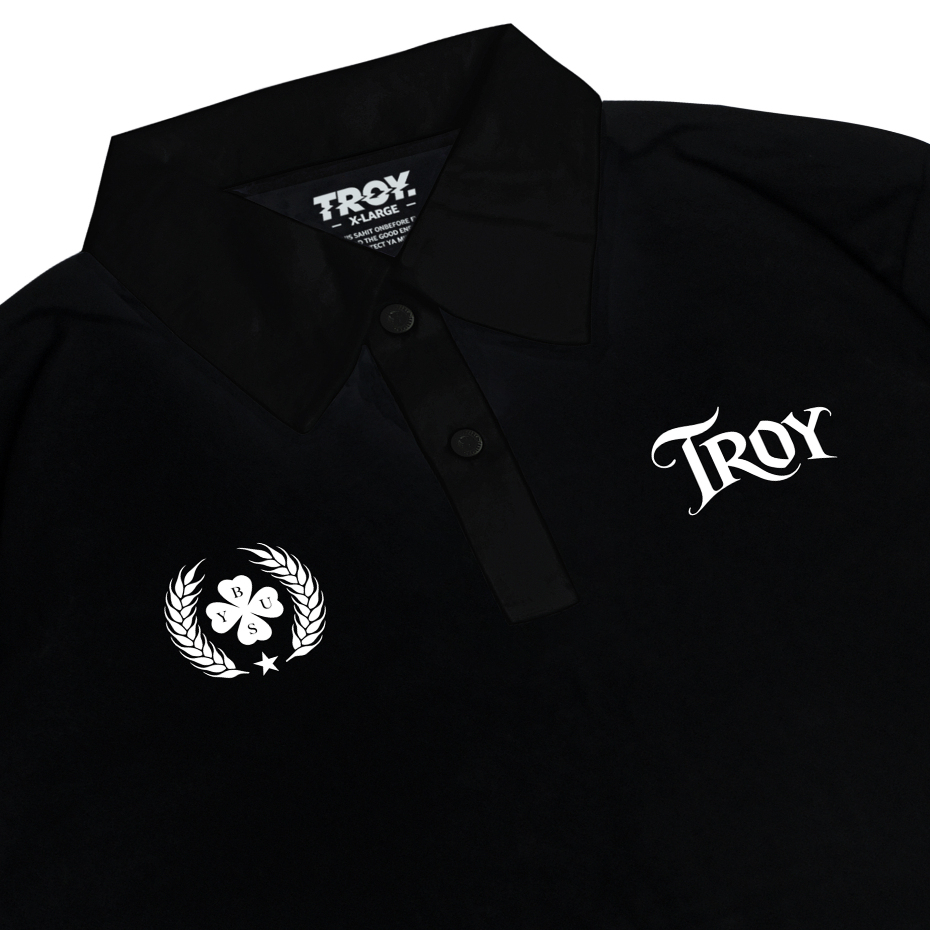 Troy Company Wangky Polo Shirt Full Black Sovereign - Kaos Polo Wangki Hitam WKD 3560