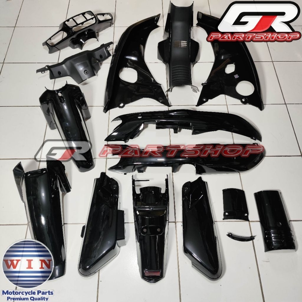 COVER BODY KASAR HALUS FULLSET GRAND ASTREA SAYAP HITAM PUTIH MERK WIN BODI KOMPLIT SET HONDA ORIGIN
