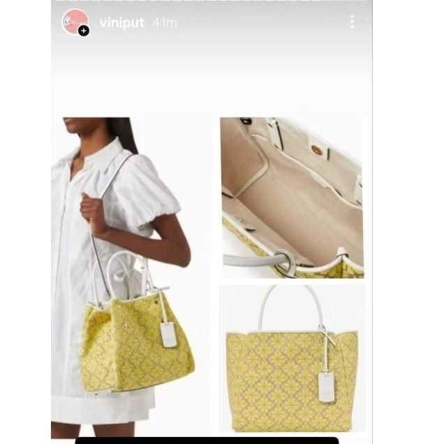 KS kk608 Spade Everything Tote Bag in Jacquard Yellow multi